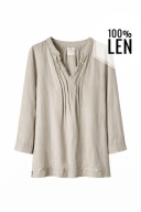 Line of Oslo lniana bluzka boho beżowa 100% len skandynawska marka XL