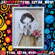 Aniołek 1”, rys. tuszem i akrylem w ramce - Krzysztof Szala - Tychy