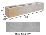 Pustak gładki Combet PG108x22x20 Biało-kremowy