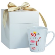 Kubek LATTE na 50 urodziny śmieszny prezent + BOX