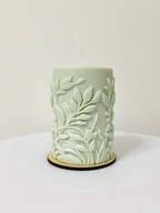 Świeca sojowa bezzapachowa wolnostojąca rustykalna liście.Podstawka gratis