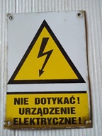 STARA TABLICZKA EMALIOWANA - OSTRZEGAWCZA - PRL.
