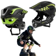 PROFESJONALNY KASK ROWEROWY MTB FULLFACE ODPINANA SZCZĘKA 54-58CM VAYOX