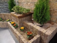 Palisada łupana, cegła, obrzeże 40x11x5 Szary