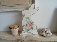 DREWNIANY DUŻY KRÓLIK ZAJĄC DEKORACJA DOMU