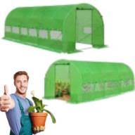 TUNEL FOLIOWY OGRODOWY 6X3M ZIELONY 13 OKIEN FOLIA PE 140G/M UV-4 + GRATIS