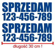 Naklejka SPRZEDAM numer telefonu komplet 2szt 30cm
