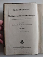 Kleine Handbücher der Musikgeschichte nach Gattungen Kretzschmar Sachs 1930