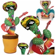 TAŃCZĄCY KAKTUS Z GITARĄ ŚPIEWAJĄCY GADAJĄCY POWTARZA SŁOWA LED