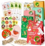 KALENDARZ ADWENTOWY ŚWIĄTECZNY EKOLOGICZNY KOLOROWY DIY Zrób to Sam