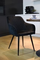 Krzesło velvet velwet czarna tkanina kubelek