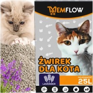 ŻWIREK DLA KOTA 25L BENTONITOWY LAWENDOWY ZBRYLAJĄCY DO KUWETY BEZPIECZNY