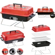 GRILL TURYSTYCZNY SKŁADANY WALIZKA Z POKRYWĄ WĘGLOWY PRZENOŚNY BBQ KEMPING