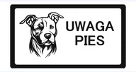 Tabliczka na bramkę grawerowana uwaga zły pies amstaff + GRATIS