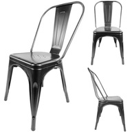 Krzesło kawiarniane metalowe loft CORSICA TOLIX do ogrodu kolor grafitowy