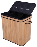 Bambusowy kosz na pranie 3-komorowy 150L naturalny BAMBOO