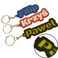 Brelok personalizowany - WKLĘSŁY NAPIS – wybór koloru i tekstu