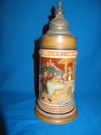 -OBNIŻKA--[@rj] Przesliczny Stary kufel-0,5L ok, 1900-r- 27-
