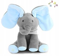 ZABAWKA PLUSZAK MASKOTKA INTERAKTYWNY SŁONIK ZABAWA A KUKU ŚPIEWA MASKOTKA