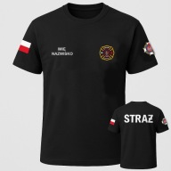 Koszulka Strażacka OSP Straż Pożarna flaga LOGO JEDNOSTKI i ZOSP