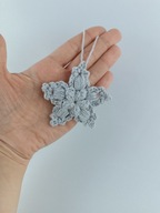 Zawieszka szydełkowa śnieżynka 3D mała na choinkę Handmade