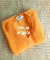 GIOVANI SŁONECZNY WEŁNIANY SWETER WEŁNA ANGORA ITALY L 40