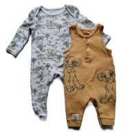 Zestaw 2 pajacyków niemowlęcych Król Lew 62/68 cm