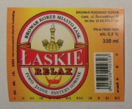 STARA ETYKIETA PIWO ŁASKIE RELAX BROWAR KOREB ŁASK
