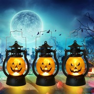 LATARNIA PRZENOŚNIA LAMPA DYNIA HALLOWEEN 3 SZTUKI