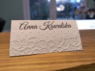 Winietka na stół komunijne Personalizowane tłoczone ręcznie robione