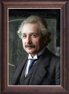Obraz Albert Einstein portret w drewnianej ramie ze szkłem