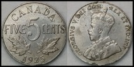 MNB - KANADA 5 Centów 1925 # BARDZO RZADKI ROCZNIK.