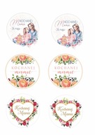 WYDRUK CUKROWY NA TORT DZIEŃ MAMY DEKORACJA do TORTU okrągły + TEKST