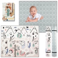 Edukacyjna MATA PIANKOWA 2w1 Zwijana DWUSTRONNA DUŻA 180x150cm DYWAN Nukido