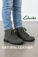 Clarks Heath Hike Youth trzewiki skórzane szare rozm. 29,5