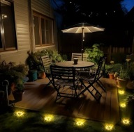 4x Lampka Solarna Ogrodowa Dysk LED Wbijana Do Ogrodu