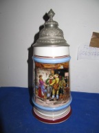 OGROMNY-Stary-1L Porcelanowy kufel Unikat z ok 1900r XXL