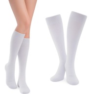 PODKOLANÓWKI DAMSKIE SKARPETY BAWEŁNIANE GETRY BIAŁE KLASYCZNE 38-40