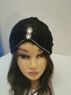 VINTAGE CZAPKA TURBAN KORONKOWA CZAPECZKA