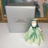 Royal Worcester – dama w dama w zielonej sukni, oryginalne pudełko