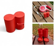 POJEMNIK NA SMACZKI WORECZKI MULTI BOX DUO SMYCZY FLEXI CLASSIC M CZERWONY