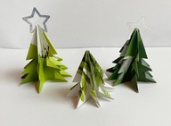 Zestaw choinek z papieru