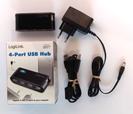 HUB USB LogiLink UA0085 4-PORTOWY Z ZASILACZEM CZARNY