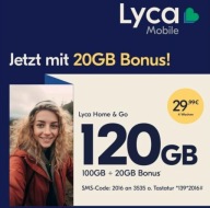 Lycamobile DE SIM Karte Internet Home GO 120 GB