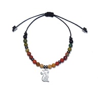 Bransoletka regulowana z naturalnych kamieni Jaspis Unakit Kot