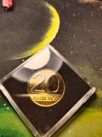 MONETA 20 ZŁ WERSJA POKRYTA ZŁOTEM I RODEM 1987 R.