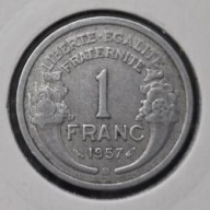 *FRANCJA [0335] *1 Frank 1957 *B* Morlon, Czwarta Republika Róg obfitości
