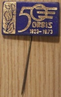 ORBIS - 50 LAT - 1923 - 1973 - CIEKAWA PRZYPINKA, ŁADNY STAN