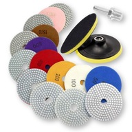 TARCZE DIAMENTOWE ZESTAW DO SZLIFOWANIA POLEROWANIA GRESU CERAMIKI 100MM 14