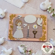 Kartka okolicznościowa Komunia dziewczynka nr 6 DJora